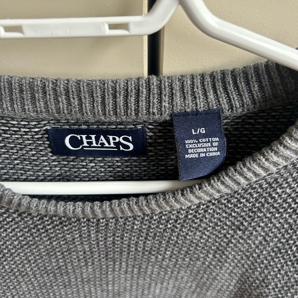 CHAPS Heavy-weight Dark Grey Unisex Sweater - Picture 3 of 7